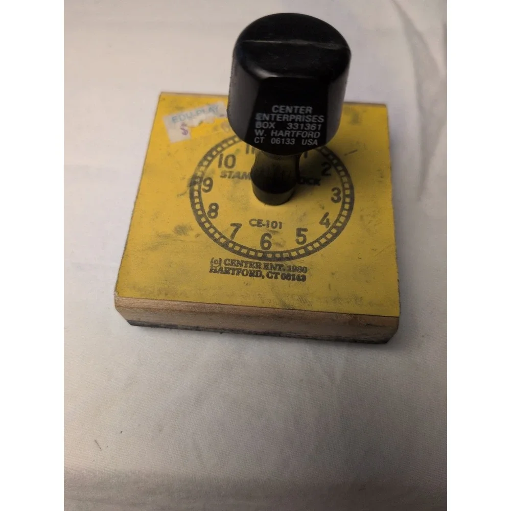 Vintage Center Enterprises Learn To Tell Time Clock Rubber Stamp Set Teacher Hom